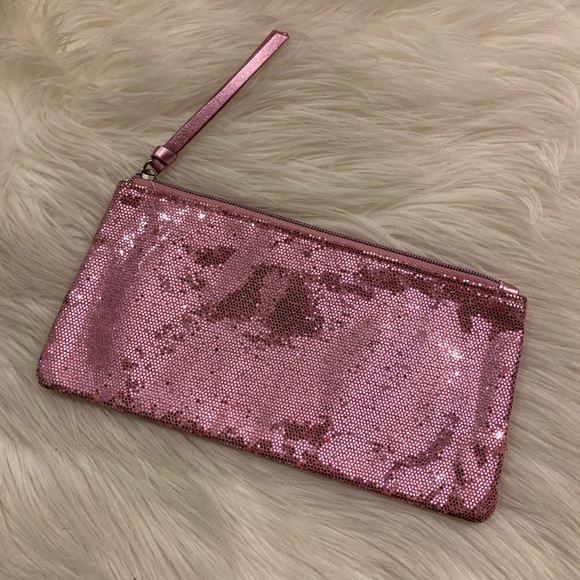 Victoria’s Secret Pink Sparkly Glitter Zip Bag Pouch - Picture 3 of 9